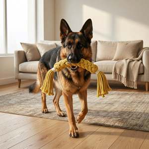 Jouet à mâcher pour animaux de compagnie en corde jaune géante, jouet amusant et durable pour votre ami à fourrure - Product Image 3