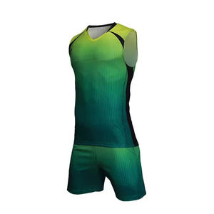100% uniformes de voleibol de poliéster Material sólido transpirable e impreso mangas cortas servicio OEM uniforme de voleibol para la venta - Product Image 5