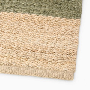 Ensembles de tapis de jute de chanvre vert et naturel faits à la main parfaits pour un grand décor de couloir - Product Image 4