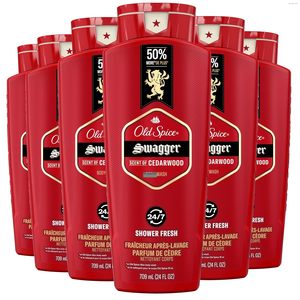 Gel douche rafraîchissant Old Spice pour hommes, 3X Defense, fraîcheur douche 24/7, parfum longue durée, collection rouge Swagger Skin - Product Image 1