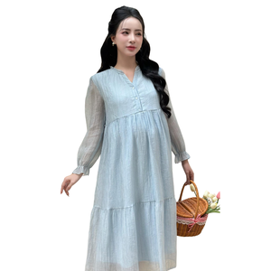 Vestido de maternidad de verano de alta calidad para niñas Anti-retráctil Absorbente de sudor Tela suave y cómoda Buena absorbencia-Vietnam V1188 - Product Image 1