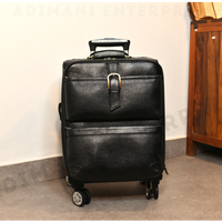 Sac de voyage d'affaires élégant et luxueux en cuir véritable, valise à roulettes, sac de week-end à roulettes, sac de voyage à roulettes