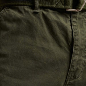 Pantalones cortos de carga elásticos de sarga informales para hombre, pantalones cortos largos por debajo de la rodilla hechos a medida con cintura elástica cómoda, patrón sólido - Product Image 2