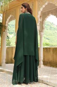 ชุดเดรสยาวแบบ Anarkali ผ้าจอร์เจตต์ลายดอกไม้สวยงาม พร้อมงานปักเลื่อมแบบกลับด้านสำหรับงานปาร์ตี้ - Product Image 2