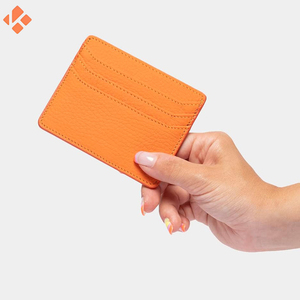 Logo personnalisé Slim Smart porte-cartes en cuir véritable avec pochette de carte de crédit pratique de haute quantité minimale de commande - Product Image 3