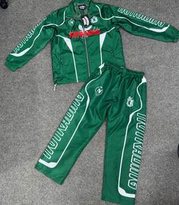 Conjunto de chándal y pantalones de poliéster reflectante cortavientos de nailon de retazos personalizado para hombre - Product Image 5