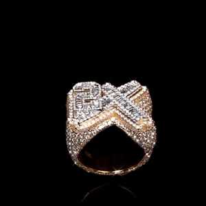 Bague Cocktail Unisexe en Argent Sterling 925 avec Moissanite et Diamants, Style Hip Hop de Luxe, pour Homme - Product Image 4