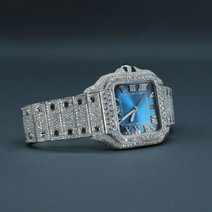 Montre tendance et populaire pour homme, style hip-hop, avec diamants de laboratoire, en acier inoxydable, entièrement sertie, mouvement mécanique - Product Image 3