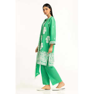 Traje Casual de Verano Bordado en Verde para Mujer - Product Image 3