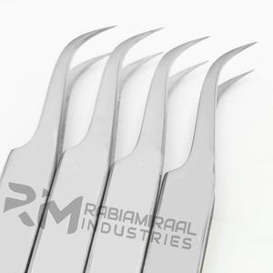 Pince à épiler en argent de marque privée RMI pince à cils Volume régulier Extension de cils incurvés pince à épiler en acier inoxydable - Product Image 1