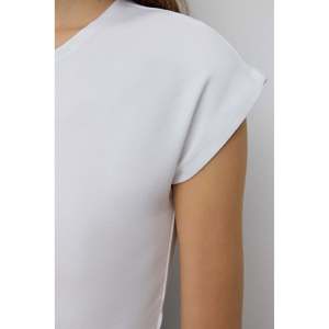 Camiseta Corta Informal de Verano para Mujer, Ajustada, de Manga Corta, Talla XS, Transpirable, de Algodón y Elastano, con Decoración de Letras - Product Image 2