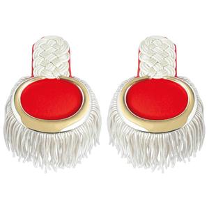 Épaulettes colombiennes avec franges en cordon argenté, fil de bullion brodé, tissu de haute qualité, toile personnalisée à coudre - Product Image 6