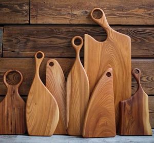 Juego de tablas de charcutería de cocina de respuesta rápida, bloques para cortar madera de queso y carne, tabla para cortar pizza de queso de bambú con mango - Product Image 6