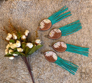 Personalized Luxury Handmade Tooled Leather <b>Tassel</b> Keychains Premium Quality Luxury Designer Genuine Leather Promotional Keyring - Product Image 4