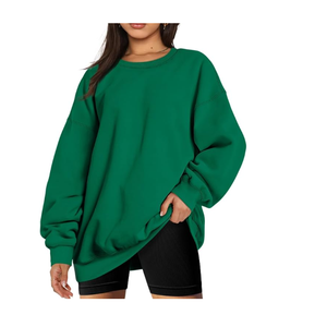 À la mode personnalisé surdimensionné automne vêtements sweat femmes à manches longues col rond sweat pull décontracté - Product Image 4