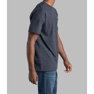 T-shirt d'été à col rond et manches courtes, couleur gris foncé, avec logo imprimé sur le col - Product Image 1