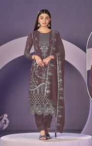 Heavy Georgette Con Bordado Trabajo Pakistani Suit Collection - Product Image 5