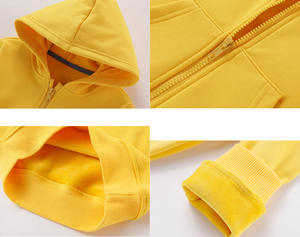 Sweat-shirts à capuche pour hommes en gros, 100% coton polaire, fermeture éclair, pull-over, séchage rapide et respirant - Product Image 4