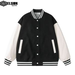 Top Quality Plain 100% Wool Baseball Varsity <b>Jackets</b> <b>With</b> Leather Sleeves Chenille Embroidery Logo Varsity <b>Jackets</b> For Men - Product Image 6