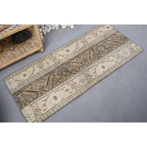 Tapis en laine Beige classique 1.8x4.1 pieds Patchwork Design support en Latex pour décor de salon technique de tissage modèle numéro tapis de chambre - Product Image 2