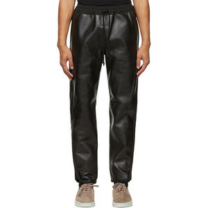 Pantalon en cuir noir imperméable grande taille pour homme, conçu sur mesure, vêtement décontracté, taille mi-haute, toile légère - Product Image 4