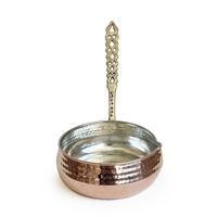 Casserole en cuivre martelé doré écologique avec poignée en acier inoxydable, fond en cuivre, lavage à la main uniquement, compatible gaz et induction