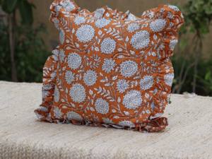 Funda de Cojín de Algodón con Estampado Bohemio, 24x24, para el Hogar y Hoteles, Funda de Almohada con Diseño Floral, Tamaño Personalizado, Regalo para Ella - Product Image 3