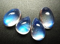 Pierre de lune arc-en-ciel 2026, forme poire ovale, cabochon lisse, qualité excellente, pierre de lune de Madagascar, éclat bleu, PDM Gems