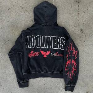 Sweat à capuche personnalisé en molleton 320 g/m² pour l'hiver, brodé, coupe oversize à épaules tombantes, 100 % coton, effet vieilli, délavé soleil et délavé à l'acide - Product Image 3