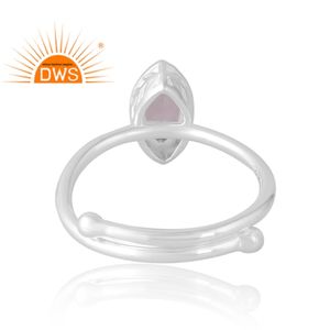 Anillo de piedras preciosas de cuarzo rosa Natural de Plata de Ley 925 más vendido, joyería personalizada para mujer, regalo para ella - Product Image 2