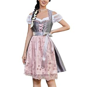Vestido Dirndl de Talla Grande para Mujer al por Mayor, Disfraces Bávaros del Oktoberfest con Estampado Personalizado para Mujer, Diseño de Vestido Más Reciente - Product Image 1