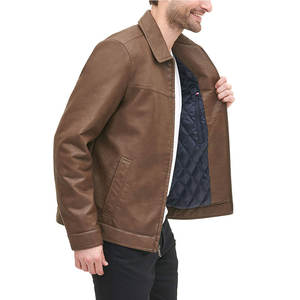 En stock, veste en cuir à étiquette privée, design unique, veste en cuir grande taille, vente flash, veste en cuir - Product Image 3