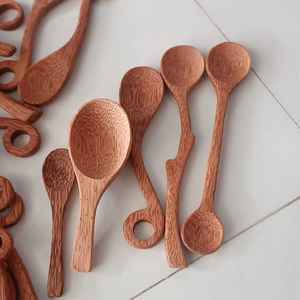 Factory Twig Shaped Wooden Coconut Spoon 17cm Length for Serving Kitchenware Dinnerware <b>Utensils</b> for Home Parties Weddings - Product Image 1
