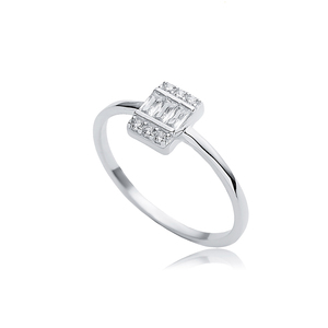 Rectangle Design Baguette Zircon Wholesale 925 Sterling Silver Turkish Handcrafted Cluster <b>Rings</b> Wedding Party - Product Image 4