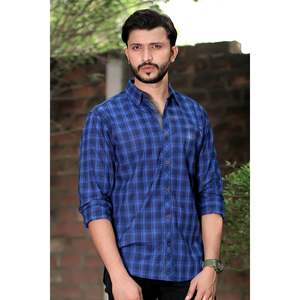 Camisa Casual de Algodón para Hombre LOGAN con Logotipo Personalizado, Mangas Largas, Diseño a Cuadros, Tela 100% Popelina, Suministro ODM - Product Image 1