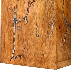 Urne en palissandre Boîte pour cendres humaines Lichtenberg Figure Urne pour cendres humaines Urne de crémation Boîte funéraire adulte grand enterrement (moyen) - Product Image 5