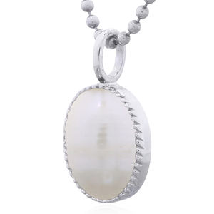 Stunning Mother of <b>Pearl</b> Oval Bezel 925 Silver <b>Pendant</b> - Product Image 2