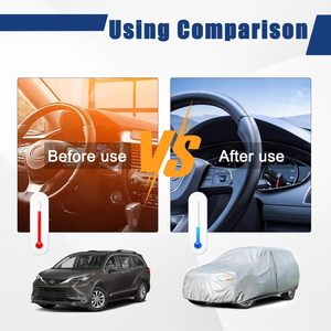 Housse de voiture 6 couches personnalisé<span class=keywords><strong>e</strong></span> imperméable tous temps pour automobiles, couverture complète extérieure contre la pluie et le soleil, protection UV - Product Image 4