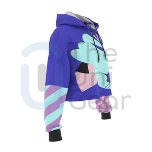 Haute qualité nom personnalisé Logo sweats à capuche coton unisexe épais confortable élégant haut court pour les femmes fabricants de sweat à capuche en gros - Product Image 3
