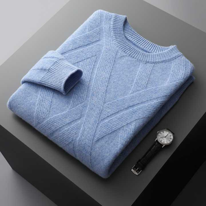Men's 100% Cotton <b>Sweater</b> Breathable Crewneck <b>Knitted</b> <b>Sweater</b> Cotton Custom Men's Winter Knitwear ODM Supply - Product Image 5