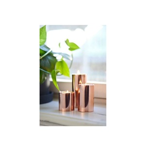 Bougeoir Antique en Métal et Laiton Ensemble de 3 Bougeoirs coniques Nouveau Design Vintage - Product Image 1