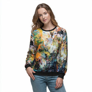 OEM impreso invierno Sudadera Mujer cuello redondo manga larga sublimación Sudadera Mujer Streetwear estampado sudaderas señoras - Product Image 4