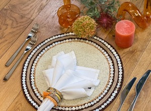 Salvamanteles Redondo de Yute con Cuentas, el Más Vendido, para Comedor y Hogar, para Bodas, Accesorios para Colocar Platos y Comida en la Mesa - Product Image 3