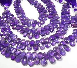 Cuentas de corte de piedras preciosas de amatista brasileña púrpura 10-15mm 8 hebras de cuentas facetadas de pera Natural para joyería piedras preciosas sueltas - Product Image 1
