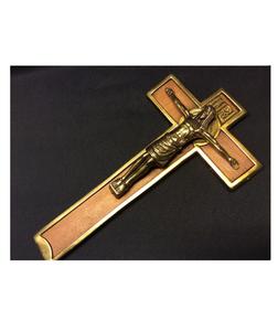 Magnifique Crucifix en Laiton et Bois, Croix Chrétienne Murale, Décoration Religieuse pour Église, Maison, Prière - Product Image 6