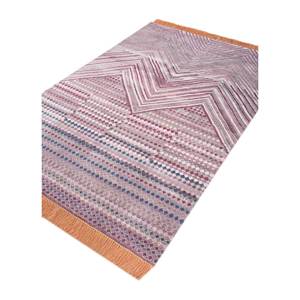 Manchaha พรมไหมพรมทอมือและผ้าไหมไม้ไผ่ลายบั้งสีชมพูและสีม่วงสำหรับ Home-Les-2263 - Product Image 2