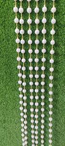 พวงมาลัยลูกบอลกำมะหยี่ตกแต่ง5ft (สีขาว) พร้อมพู่สำหรับตกแต่งฉากหลังของตกแต่งงานปาร์ตี้ที่แขวนภาษาอังกฤษคริสเตียน WE - Product Image 2