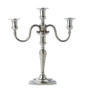 Premium Modern <b>Silver</b> Finished Metal <b>Candle</b> <b>Holder</b> for Christmas Lighting & Bedroom Decoration Elegant Metal Candelabra - Product Image 1