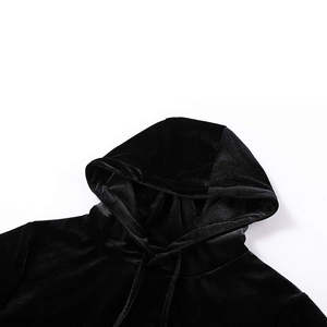 Sudadera corta con capucha de moda de manga larga personalizada para mujer, Top de invierno ligero de algodón 100% con logotipo impreso en la parte delantera - Product Image 2