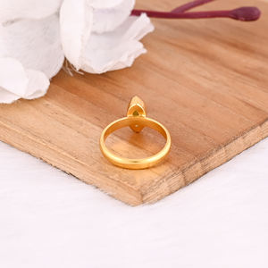 แหวนพลอยเพอริดอทธรรมชาติสีเงินสเตอร์ลิงทำด้วยมือแหวนของขวัญผู้หญิงชุบทองสีเหลือง925 - Product Image 3